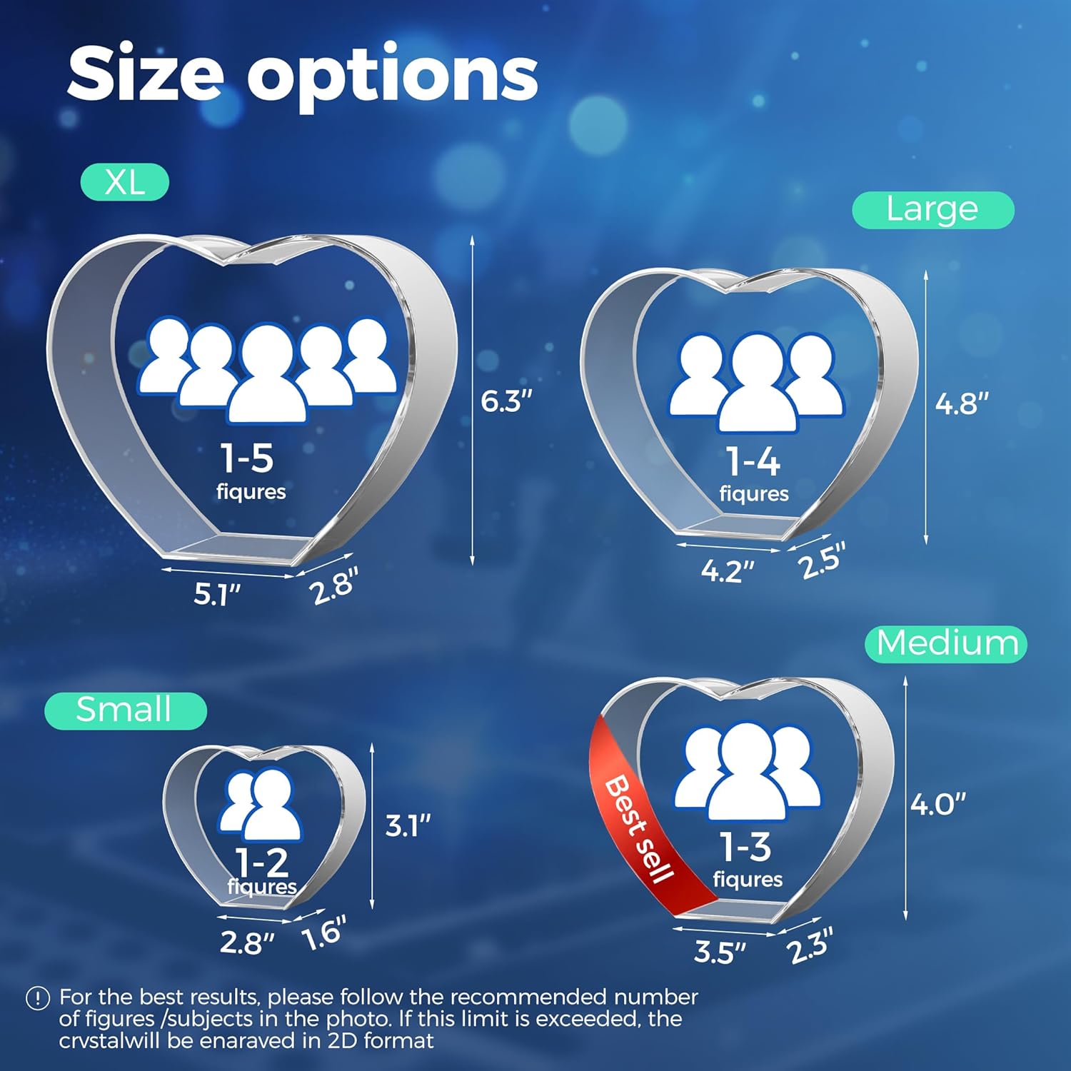 Heart Medium - 3D Crystal Photo